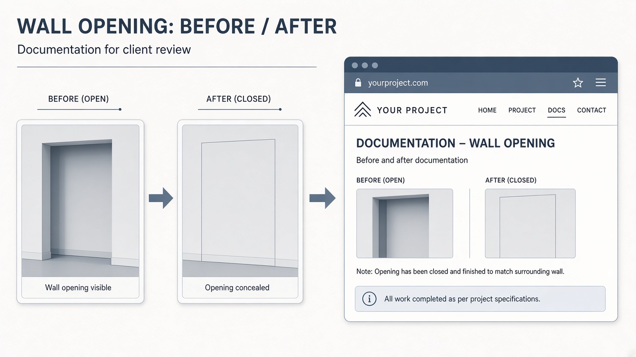 Illustration of a contractor adding a jobsite photo to a step on a phone.