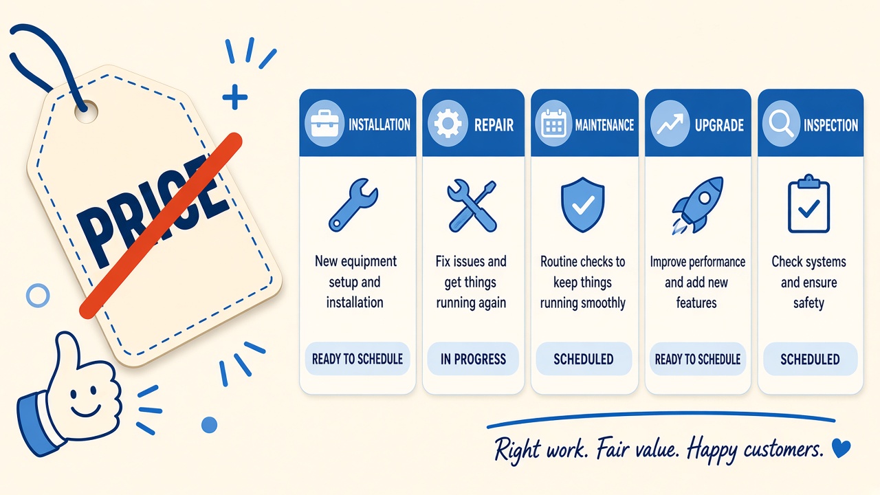 Illustration of Free, Starter, and Pro plan tiers with jobs and photos per job highlighted.