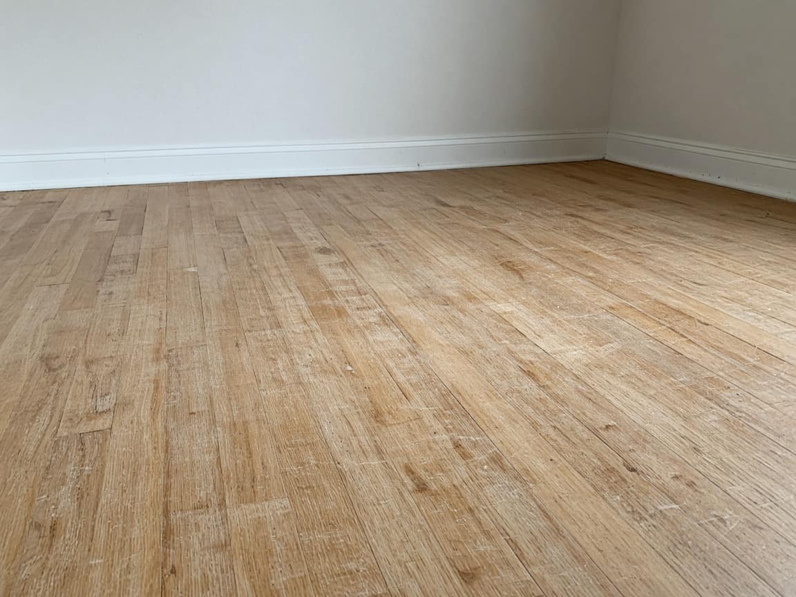 White oak floor before sanding