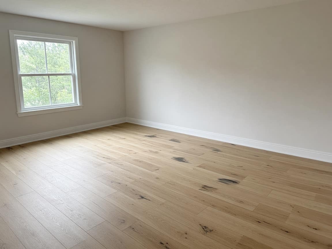 Empty living room before sanding