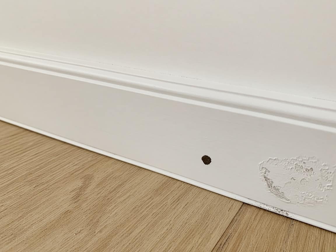 Scuff already on the baseboard