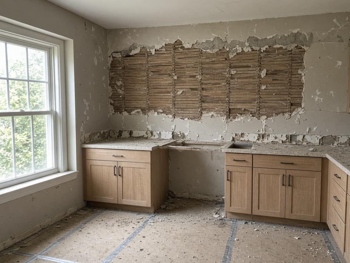 Kitchen during demo