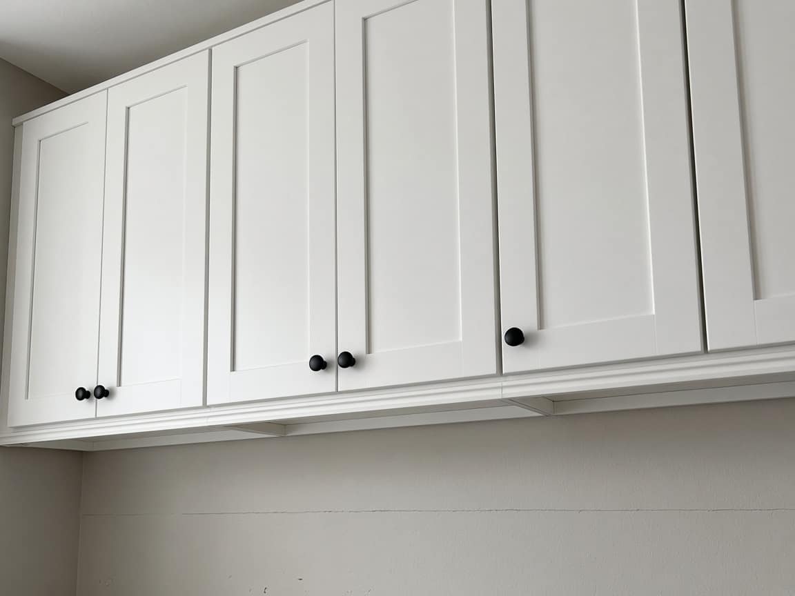 Upper cabinets installed