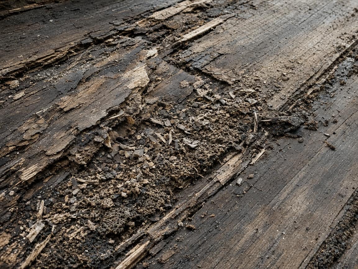 Soft rotten plywood after tear-off