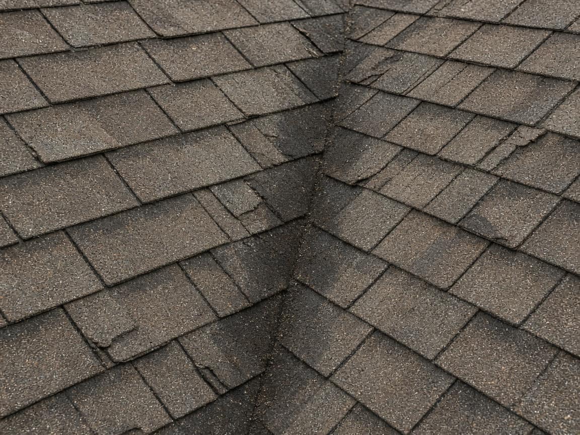 Water stain in the roof valley